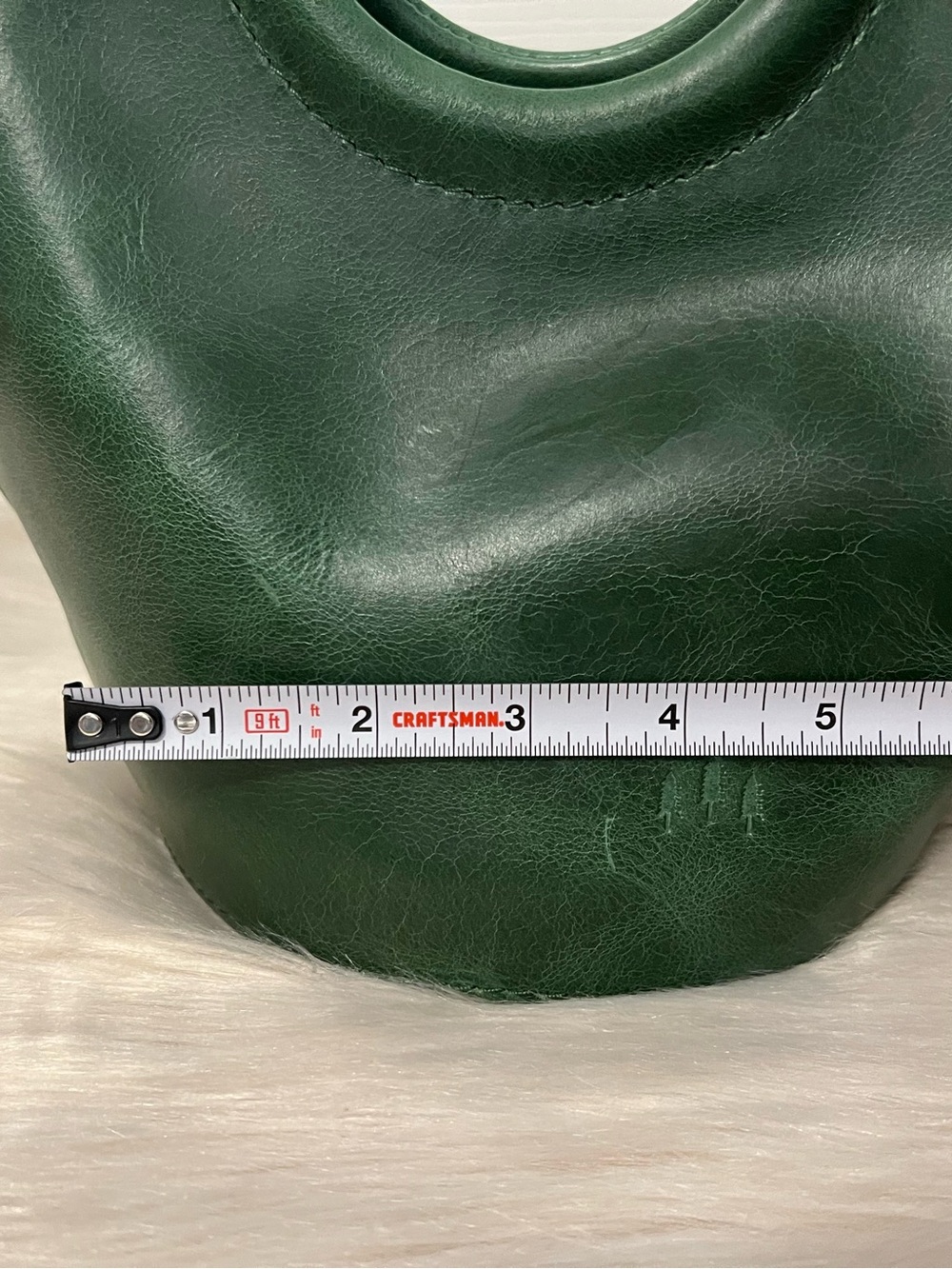 Portland Leather Milian Emerald Green Circle-Handle Tote Bucket Bag - Picture 13 of 13